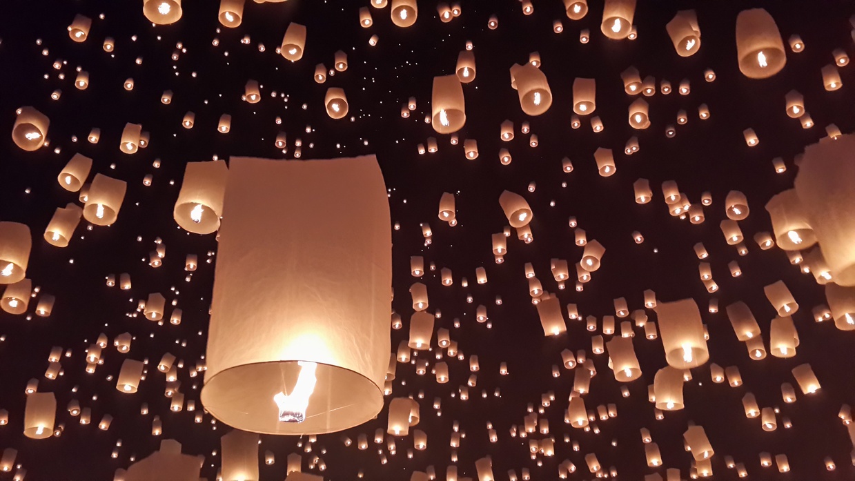 Lanterns Going Up